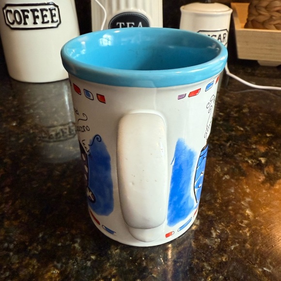 Artistic Blue and White Ceramic Mug - Picture 4 of 6
